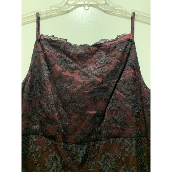 Women’s red and black Mid-length Spaghetti Straps Dress By Rampage size 12 NWT - Picture 5 of 8